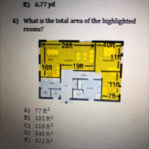 What is the total area of the highlighted rooms?