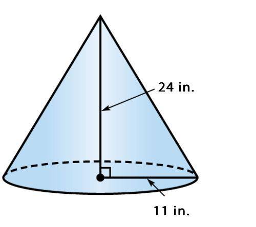 Find the volume of the cone. Round your answer to the nearest tenth if necessary. Use 3.14 for π.