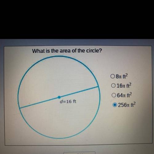 What is the area of the circle?