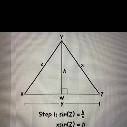 Select the correct answer from each drop-down menu.

A student began a proof of the law of sines