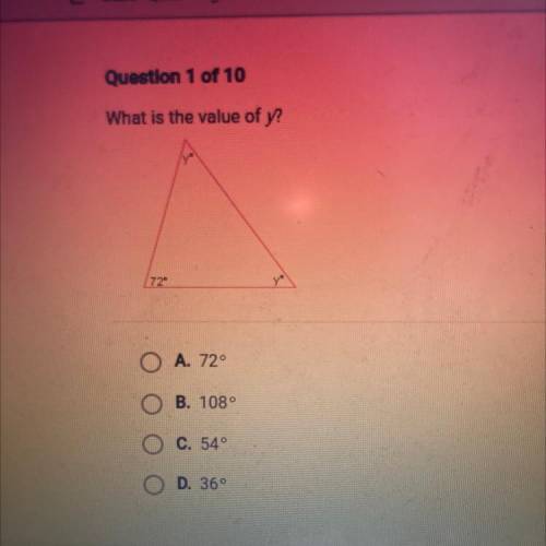 What is the value of y? (Angle Theorems)