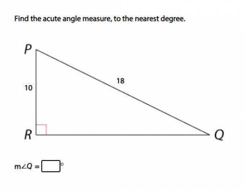 Find the acute angle measure, to the nearest degree.