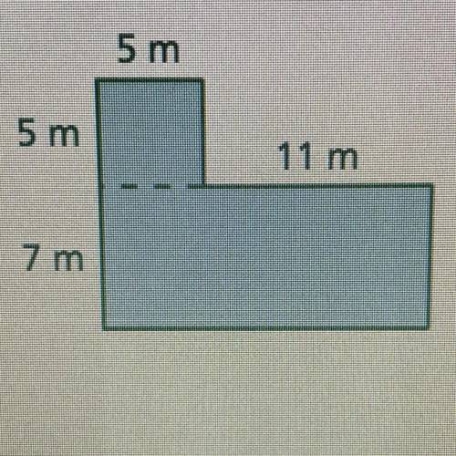 Find the perimeter and the area of the figure.