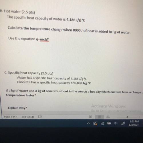 The specific heat capacity of water is 4.186 J/g °C

Calculate the temperature change when 8000 J