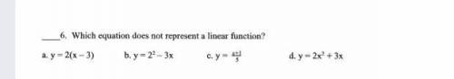 Which does not represent a linear function​
