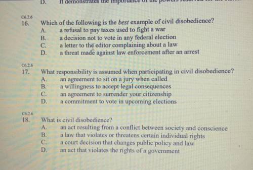 Help me with civil disobedience PLEASE IM FAILING SOS *see attachment