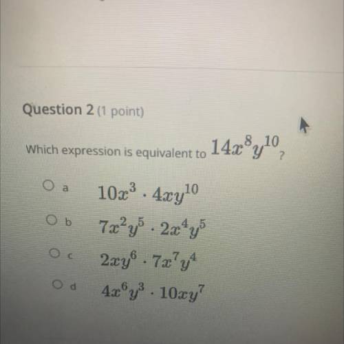 Which expression is equivalent to 14x^8y^10
