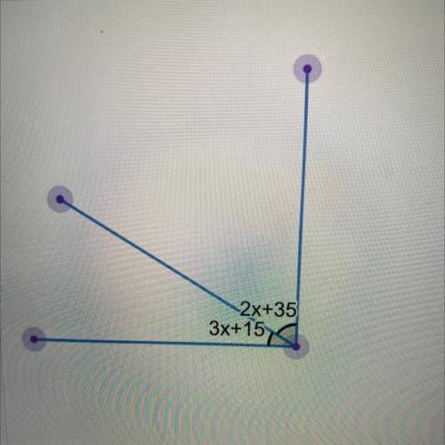 Angles M and N are complementary angles. If angle M is 3x+15 and angle N is 2x+35, what is the meas