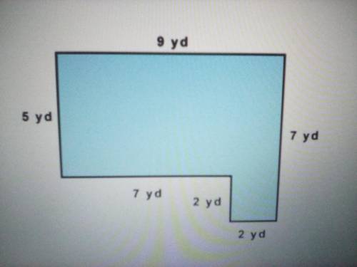 What is the area of the figure?

A. 21 yards squared
B. 35 yards squared
C. 49 yards squared
D. 70