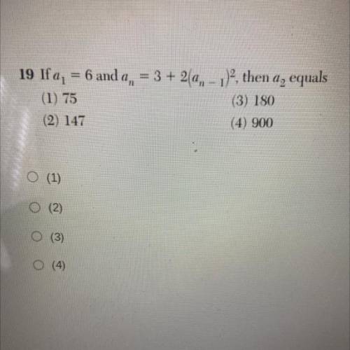 If a1 = 6 and an = 3 + 2(an-1), then a2 equals
no links