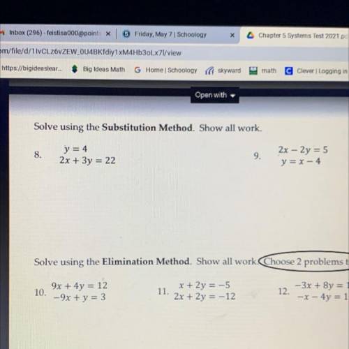 PLEASE HELP ASAP NUMBER 8 AND 9 SHOW WORK AND I WILL GIVE BRAINLIEST