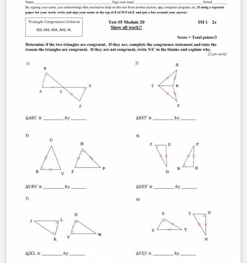 Please help ASAP in the by section you have to put the triangle congruence criteria