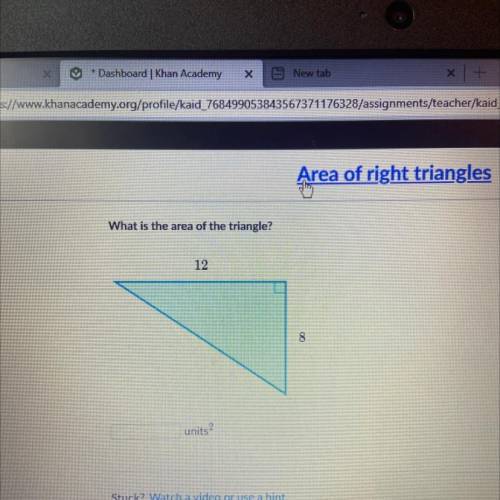 What is the area of the triangle?
12
8