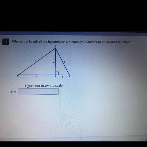 What is the length of the hypotenuse, c? Round your answer to the nearest hundredth.