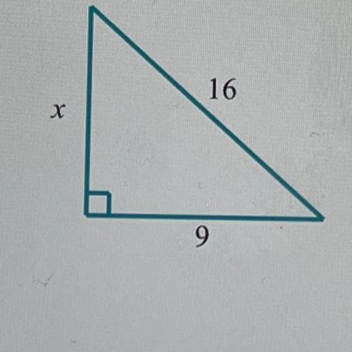 For the following right triangle, find the side length x . Round your answer to the nearest hundred