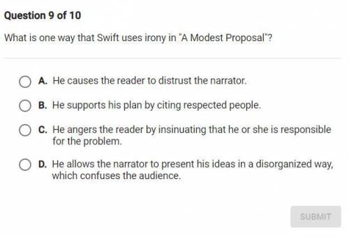 What is one way that swift uses irony in a modest proposal