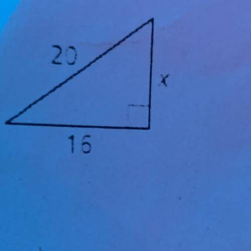 Find the value of x using the Pythagorean theorem