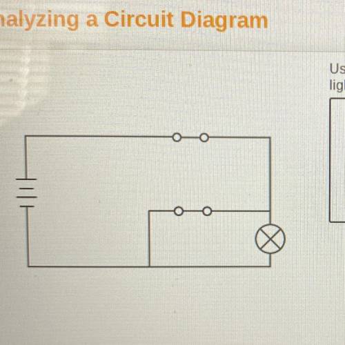 Use the circuit diagram to decide if the lightbulb will light. Justify your answer