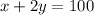 x+2y=100