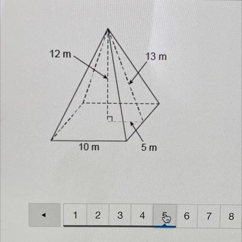 What is the volume of the square pyramid￼? Enter in the box ___m^3