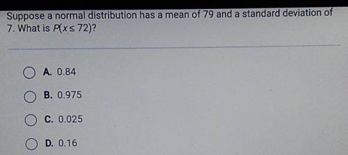 10 points! Please help! Will mark Brainliest! Suppose a normal distribution has a mean of 79 and a