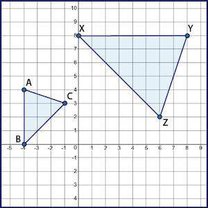HELP PLEASE!!!

Triangle BAC was rotated 90° clockwise and dilated at a scale factor of 2 from the