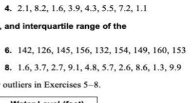Find the median first quartile third quartile and interquartile range of the data for 6 and 8