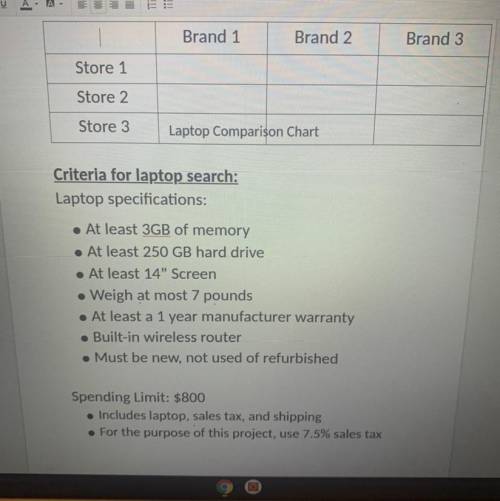 PLEASE HELP

Laptop Search
1. Browse laptops from three retailers t
