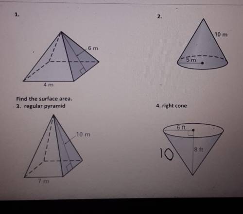 please help me with these, You gotta find the surface area. been on these for a bit. please and tha