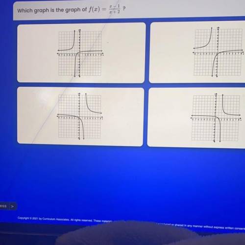 Which graph is the graph of f(x)= (x - 1)/(x + 2) ?