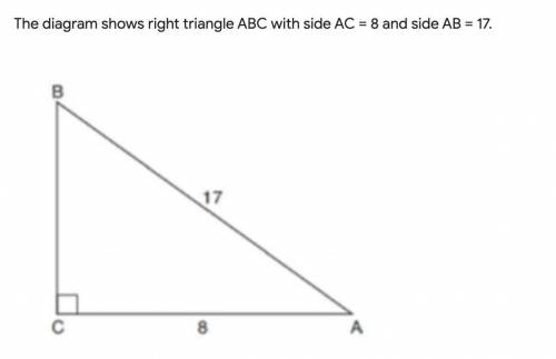 What is the value of BC?
Find the measure of angle CAB to the nearest tenth.