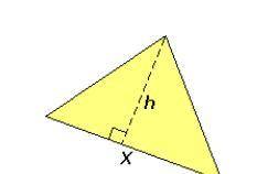If X = 14 units and h = 8 units, then what is the area of the triangle shown above?