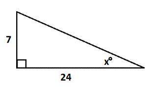 Enter the trigonometric equation you would use to solve for x in the following right triangle. Do n