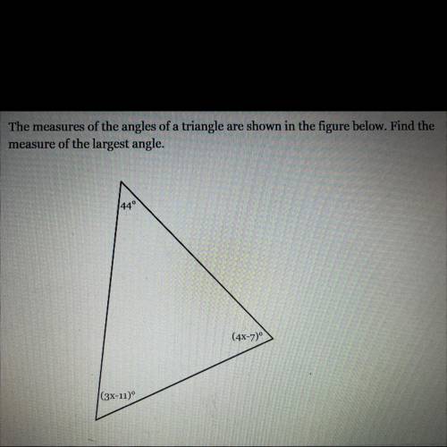 Find the measure of the largest angle.