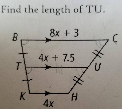 Find the length of TU.​