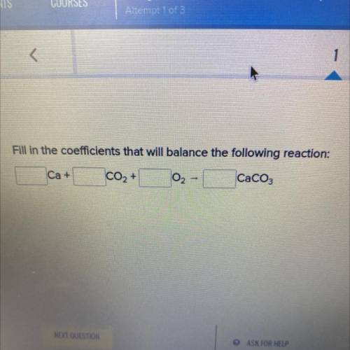 Fill in the coefficients that will balance the following reaction: