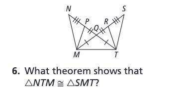 What theorem shows that △NTM ≅△SMT?