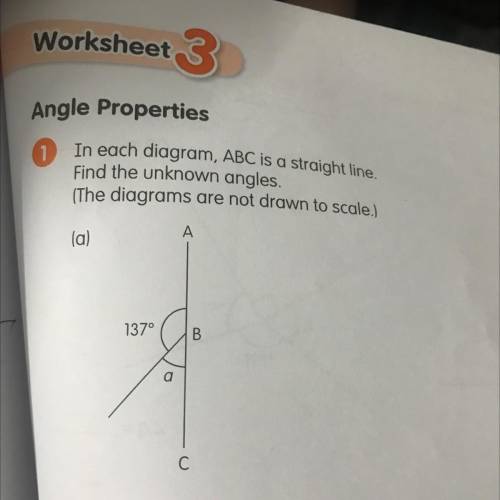 In each diagram, abc is a straight line. Find the unknown angles.
