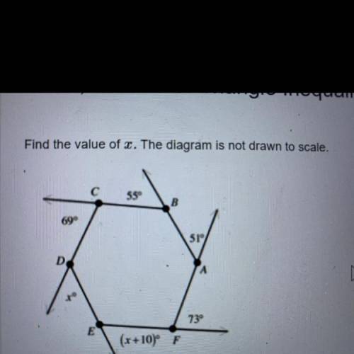 Find The Value Of X. The Diagram Is Not Drawn To Scale.