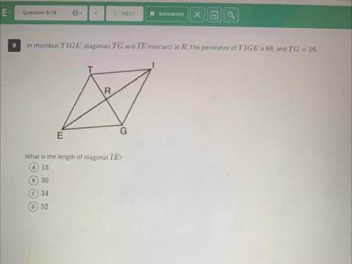 Can someone help me find the length of the rhombus IE?