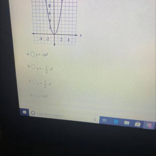 8.
Which quadratic function is shown in the graph below?