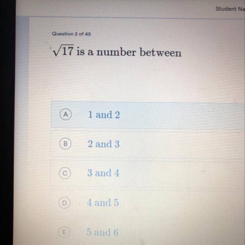 Square root of 17 Is a number between