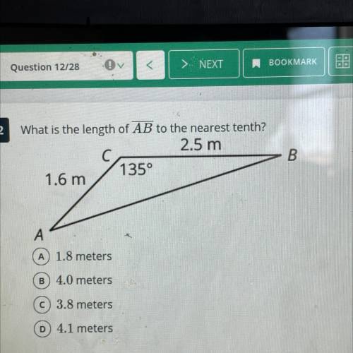 What is the length of AB to the nearest tenth