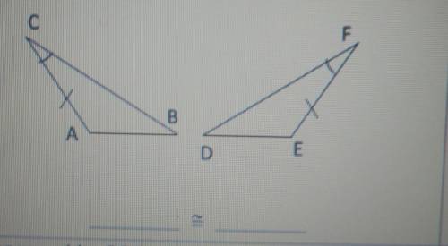 3) The triangles shown are congruent using ASA, but they arb not marked completely. Mark the corres