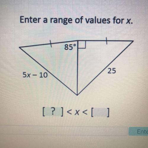 Enter a range of values for x.