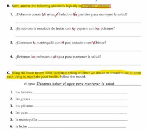 HELLO SPANISH SPEAKERS PLEASE HELP ASAP THIS IS DUE TOMORROW! PLEASE PUT YOUR ANSWER IN TEXT BECZUS