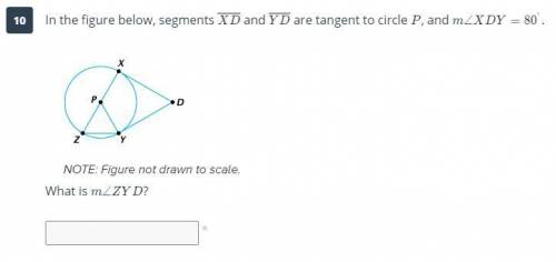 In the figure below, segments XD and YD are tangent to circle P, and m