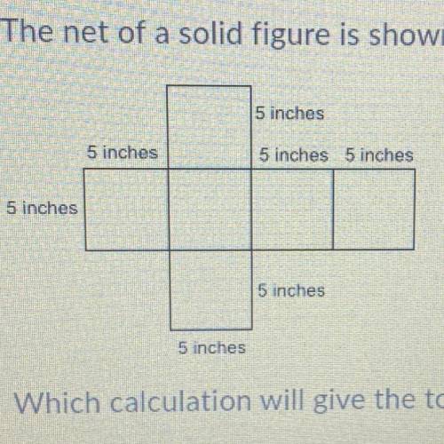 The net of a solid figure is shown below:

Which calculation will give the total surface area of t