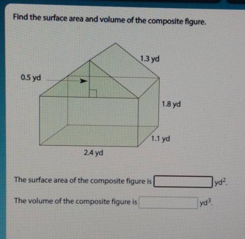 PLEASE HELP ASAP

Find the surface area and volume of the composite figure.the surface area of the