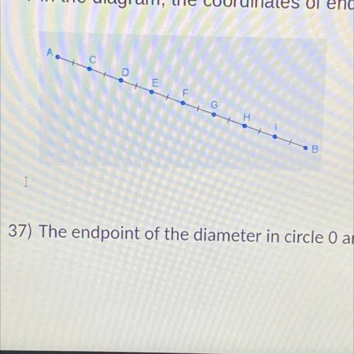 36) In the diagram, the coordinates of endpoints A and B are (-3, 9) and (9,5). Find the length fro